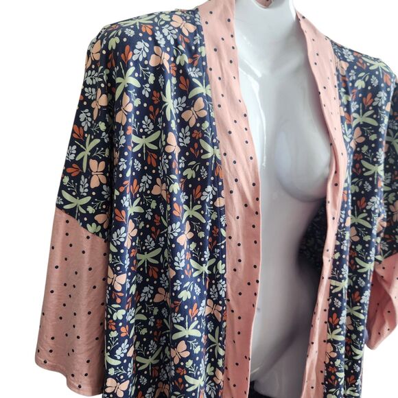 Pact Organic Cotton Robe-M/L-Bufferfly/Dragonfly/Floral-No Belt-Cottagecore - Picture 3 of 12